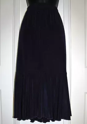 USA 90s Mermaid Hem Skirt Liquid Travel Knit Women Elastic Waist Midi Purple S/M • $11.99