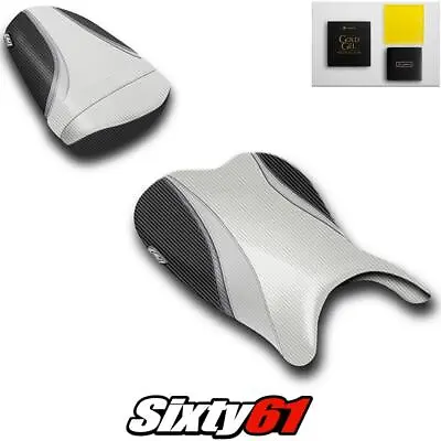 Suzuki GSXR 600 750 Seat Covers With Gel 2006 2007 White Luimoto Carbon Fiber • $320