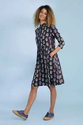 Seasalt Women's Dress - Navy Wood Rush Dress - Petite - Tapestry Floral Magpie • £20