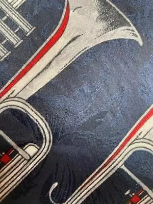 $7.99 • Buy Renaissance Midnight Blue Red Gray White Trombone Polyester Necktie Tie Ma0423d