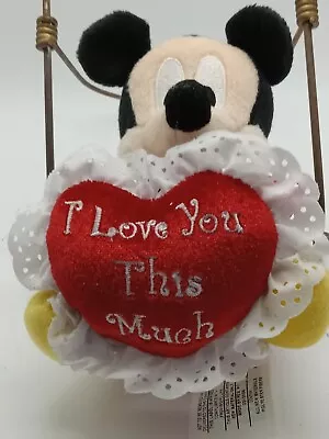 Mickey Mouse Valentine Plush  I Love You This Much  6in Sitting Disney Store • $9.60