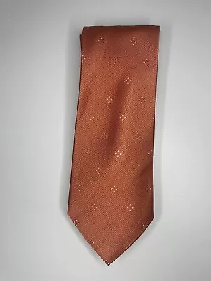 Michael Kors Tie / Orange W/Faint Geometric Pattern/ 85% Silk/ L-58in & W-3.25in • $12.49