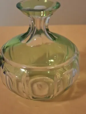 VTG Lenox Crystal Bud Vase Cut To Clear Lime Green 5  Rare • $18