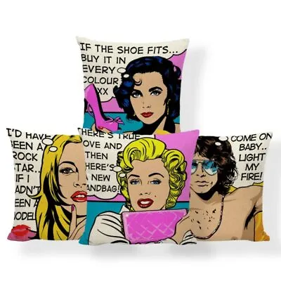 Marilyn Monroe Elizabeth Taylor Cushion Character James Marshall Pillow Cover • £5.27