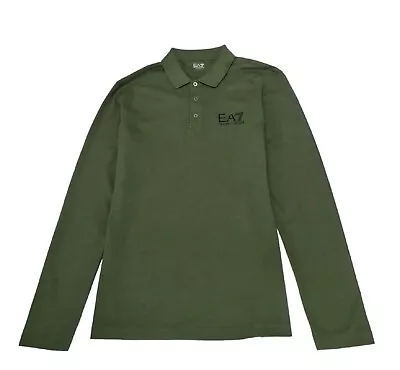 EA7 Mens Forest Night Pique Long Sleeve Polo Size UK XL 39 - 40  Chest • £73.49