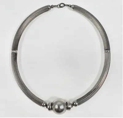 Vintage Sterling Sliver Modern Necklace Beads • $235