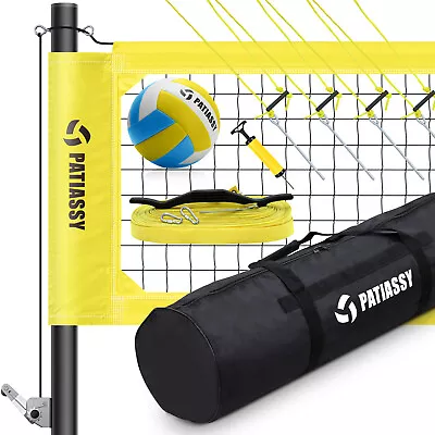 Premium 32' Professional Portable Volleyball Net Outdoor Volleyball Set W/ Pump • $67.40