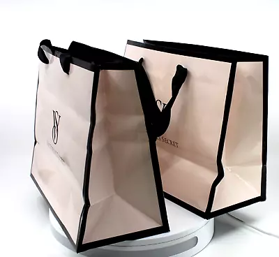 2 VICTORIA'S SECRET Shopping Bag Gift Tote Paper Bag 9 X 11 X 5 In • $8.99