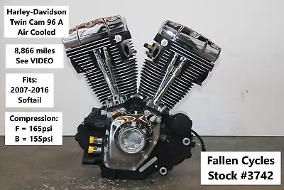 2008 Harley Softail Twin Cam 96 B Engine Motor EF *ONLY 9000 Miles + WARRANTY • $1700.22