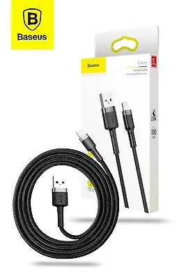 $9.98 • Buy Baseus USB-A To Lightning Cafule Tough Cable Braided Cord  1m - Black