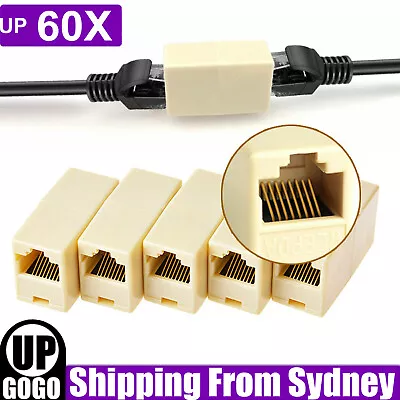 UP 60pcs RJ45 CAT5e CAT6 Coupler Connector Joiner Extender Lan Network Cable AU • $5.24