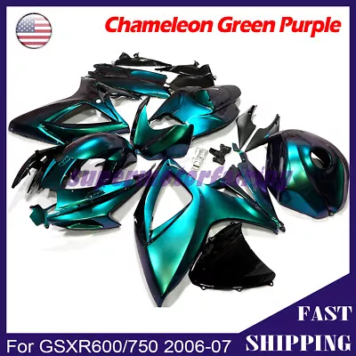 Chameleon Green Purple Fairing +Tank Cover Bolt For SUZUKI GSXR600/750 2006 2007 • $569.05