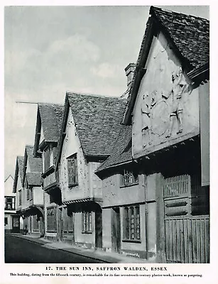 Sun Inn Saffron Walden Essex Vintage Picture Old Print 1951 CLPBOB1#17 • £3.49