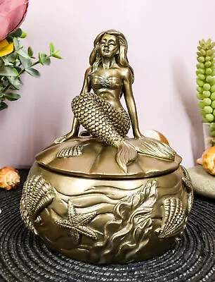 Ebros Gift Wishing Mermaid Rounded Jewelry Box Figurine 5.5  H • $37.99