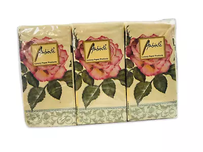 Ambiente Pocket Facial Tissues Rosabella Rose Fast Free Shipping Vintage • $11.95