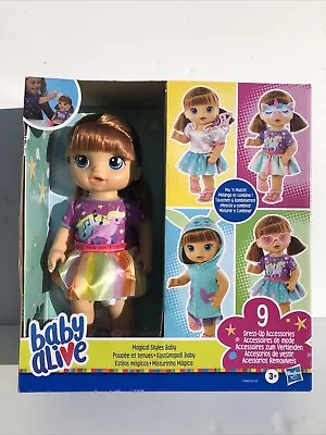 Baby Alive Magical Styles Baby Doll Brown Hair 9 Dress-Up Accessories • $45