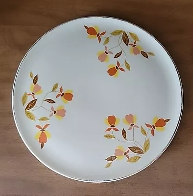 Vintage Hall Autumn Leaf 9 1/2  ROUND Cake PLATE Jewel Tea • $16.50