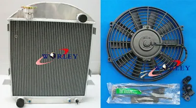 3 ROW Aluminum Radiator And FAN For 1924-1927 Ford Model T-Bucket Grill Shells • $167