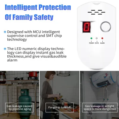 Portable Gas Leak Detector Tester Propane Methane Natural Gas Alarm Sensor Safe • $20.58