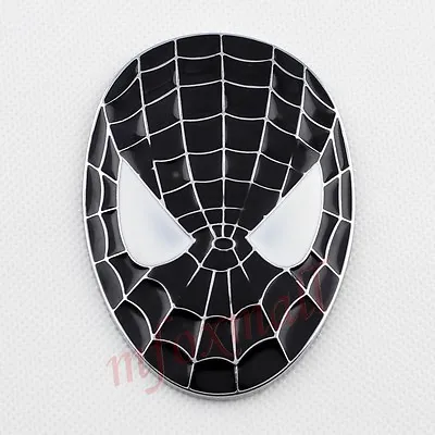 £5.76 • Buy Vehcile Motor Accessory Black 3D Spider Man Mask Emblem Badge Sticker Decal Trim