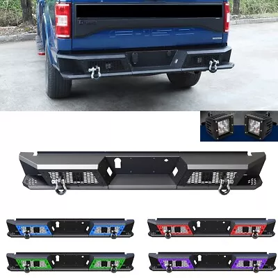 Rear Bumper For 2015-2020 Ford F150 W/LED Lights&D-Rings License Plate Frame • $339.99