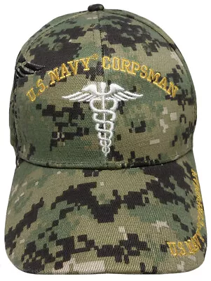 Digital Camo Camouflage U.s. Navy Corpsman Logo Military Cap Hat New • $14.44