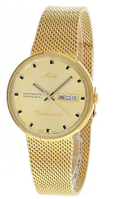 MIDO Commander 1959 37MM Yellow Gold Dial Men's Watch M8429.3.22.13 • $765