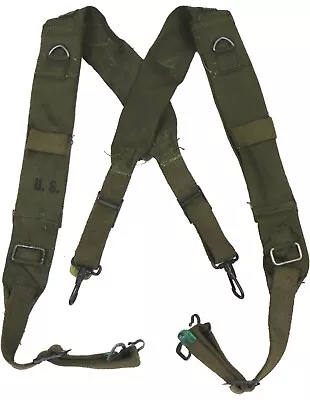 US Army WWII / Korean War M1945 Field Pack Suspenders OD Green M-45 M1944 WW2 • $44.95