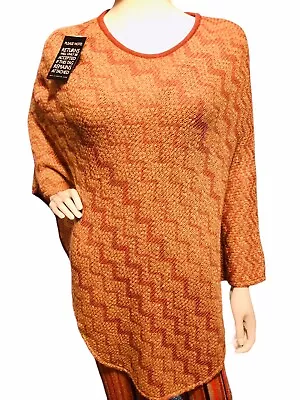 Missoni Multicoloured Orange Zig Zag Women’s Poncho Tunic Top One Size Brand New • $164.18