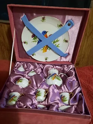 Miniature Tea Set 6 Pc. With Case Red Robin Bird Theme • $21.21
