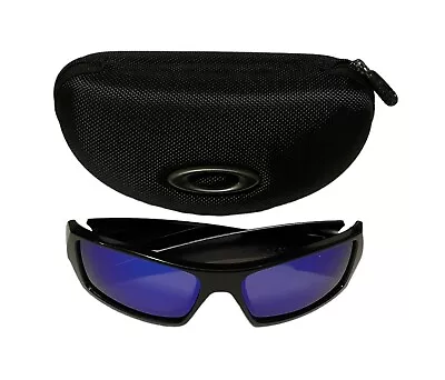 Black Oakley Gascan Sunglasses W/New Blue Mirrored Lenses • $59.99