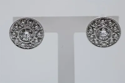 Vintage 14k White Gold Diamond Stud Earrings 0.35  0.96 Cttw • $606