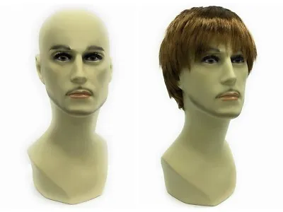 2PCS Male Mannequin Head Bust Wig Hat Jewelry Display #MD-JackF1 X2 • $79