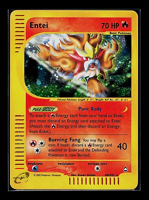 Pokemon Card - Entei Aquapolis H8/H32 Holo Rare • $162.99