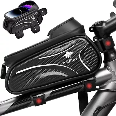 WOLFILIST Bike Bag Waterproof Bike Frame Bag With Sun-Visor Rain Cover Bike... • $38.67