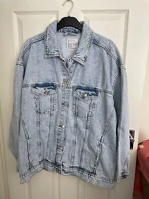 Light Blue Faded Denim BRAND NEW DENIM JACKET LADIES PRIMARK Size 12-14 • £15