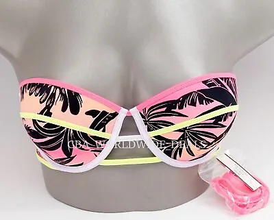 Victoria's Secret Tropical Pink Palm Flirt Bandeau Swim Top • $9.87