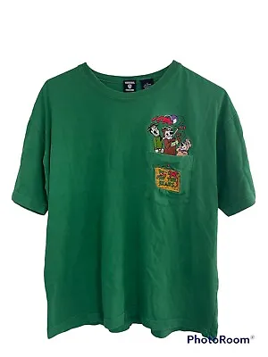 Vintage 90s Yogi Bear Boo Boo Hanna-Barbera Warner Bros Green Pocket T-Shirt S • $44.99