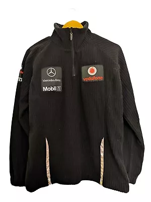 Vodafone McLaren Mercedes Hugo Boss Team Sweater Jacket 1/2 Zip Black Medium • $153