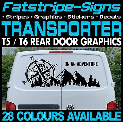 To Fit VW TRANSPORTER T5 T6 COMPASS & MOUNTAIN STICKERS GRAPHICS VAN CAMPERVAN • $27.38