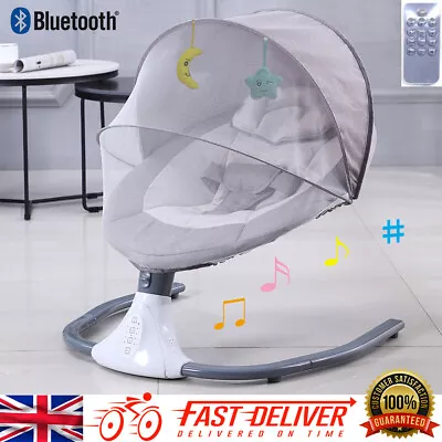 Bluetooth Remote Electric Rocker Baby Swing Infant Cradle Bouncer Chair W/ Timer • £65.89