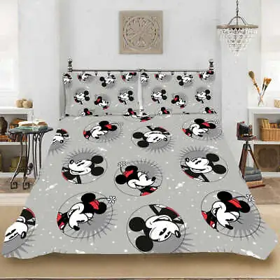 Wonderful Mickey Mouse Classic 3D Quilt Duvet Doona Cover Set Pillow Case Print • $55.16