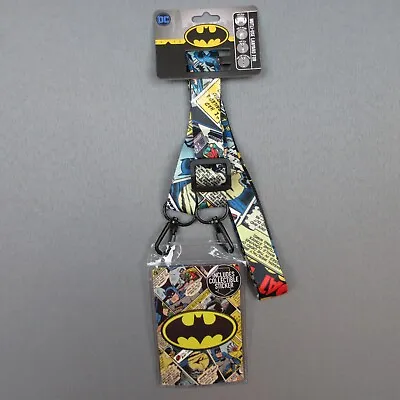 DC Comics Batman Lanyard ID Badge Mask Holder Comic Printed And Sticker New • $9.99