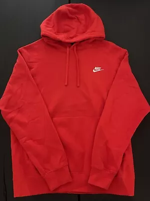 Nike Sportswear Club Fleece Mens Hoodie Red Size Large • $30