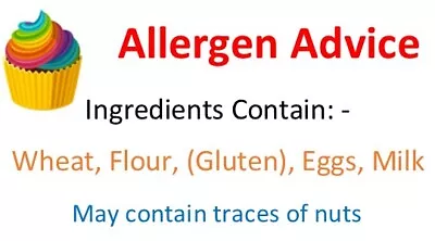 Cake / Cupcake Allergy Labels - 520 1040 Or 5000 Labels  - 45 X 25mm • £4.15