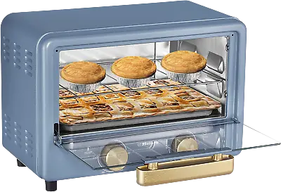 Belaco Retro Look Mini 10L Toaster Oven Cooking Baking Tabletop 750w Portable  • £43