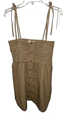 ENTRO Spaghetti Strap Ruched Button Front Hidden Pockets Sundress EUC - Sz LG • $17