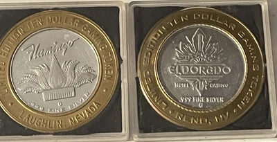 $49.99 • Buy Limited Edition .999 Silver $10 Gaming Token 2x Flamingo/Eldorado. Free Ship