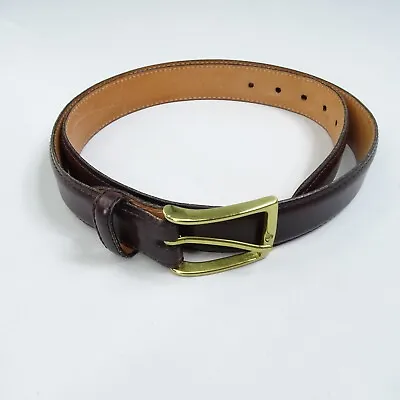 Martin Dingman Brown Belt Gold Buckle MILLED FINISH IMPORTED LEATHER 36 10052 • $29.95