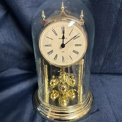 Vintage Howard Miller Marguerite Anniversary Clock 613-136 With Glass Dome • $25